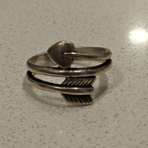 James Avery Silver Arrow and Heart Ring